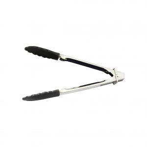 Chef Inox TONG-UTILITY 180mm SILICONE HEAD-BLACK