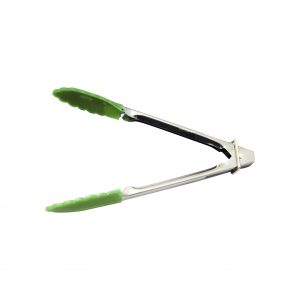 Chef Inox TONG-UTILITY 180mm SILICONE HEAD-GREEN
