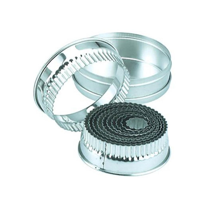 Chef Inox CUTTER SET-SMALL ROUND CRINKLED 11pc SIZE: 25-95mm-Auscaterquip