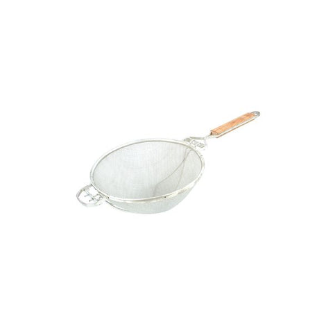 Trenton  STRAINER-DOUBLE STAINLESS STEEL MESH | RE-INFORCED | 260mm WOOD HANDLE (Each)
