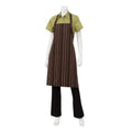 Brown/Cream Striped Bib Apron-Auscaterquip