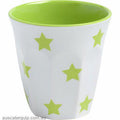 JAB JAB LIME GREEN STARS ON WHITE TUMBLER 90mm 300ml (x12)