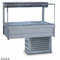 ROBAND SQUARE GLASS COLD FOOD BARS - REFRIGERATED COLD PLATE ONLY - DOUBLE ROW - 6 Pans-Auscaterquip
