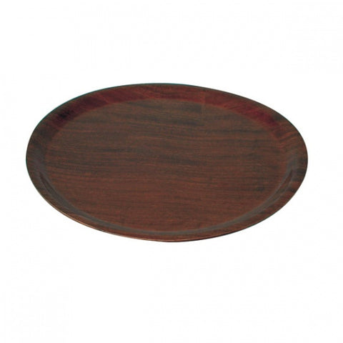 Trenton  ROUND WOOD TRAY-435mm Ø MAHOGANY  (Each)