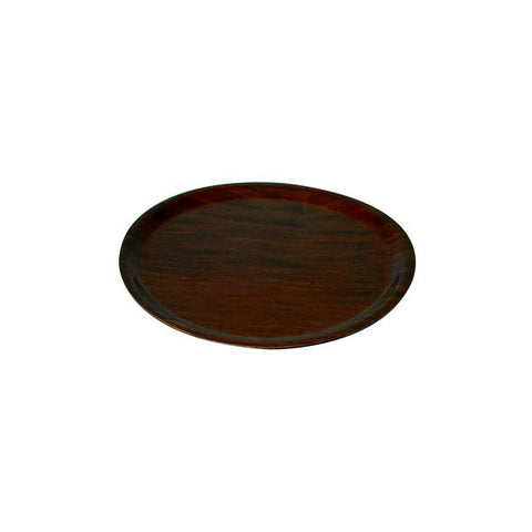 Trenton  ROUND WOOD TRAY-330mm Ø MAHOGANY  (Each)