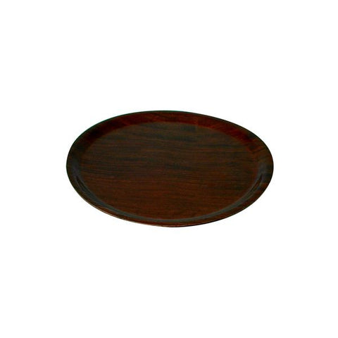 Trenton  ROUND WOOD TRAY-370mm Ø MAHOGANY  (Each)