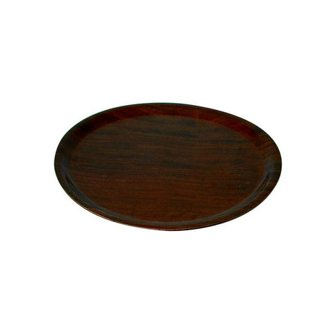 Trenton  ROUND WOOD TRAY-435mm Ø MAHOGANY  (Each)