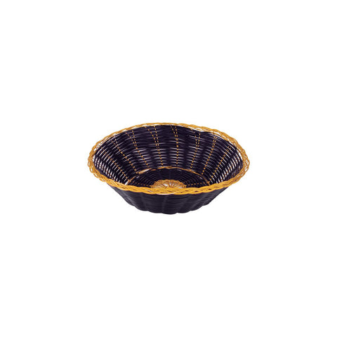 Trenton  BREAD BASKET-PP, ROUND, 200mm Ø BLACK AND GOLD (Each)