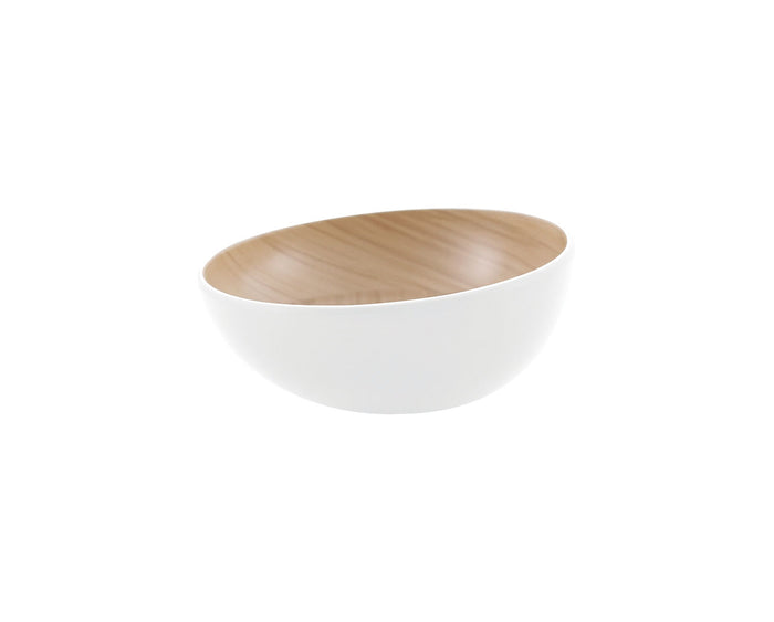 Zicco Melamine  ECHO ROUND BOWL WHITE/BIRCH 215x86.5mm