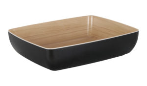 Zicco Melamine  ECHO BLACK/BIRCH BOWL GN 1/2 325x265x75mm