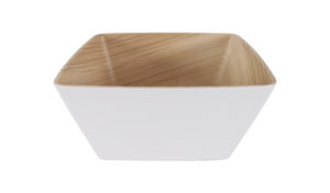 Zicco Melamine  ECHO WHITE/BIRCH SQUARE BOWL 250x250x120mm