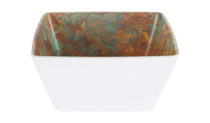 Zicco Melamine  PATINA/WHITE SQUARE BOWL 250x250x120mm 3.5lt