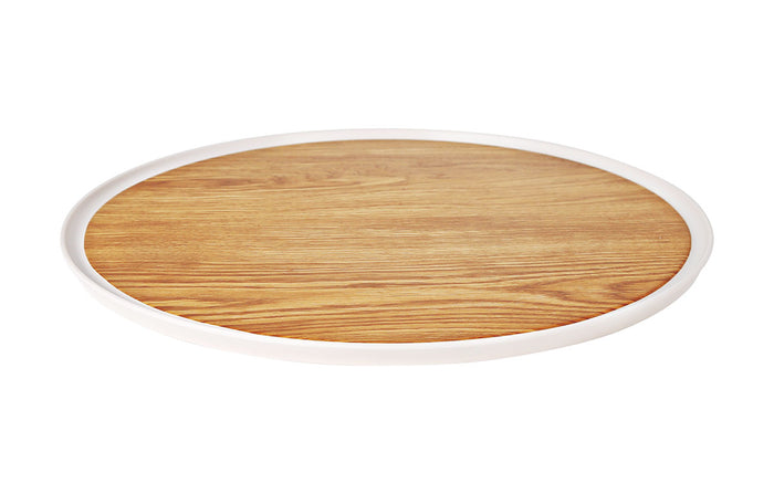 Zicco Melamine  CONTEMPO ROUND ANTI-SLIP TRAY OAK 405x15