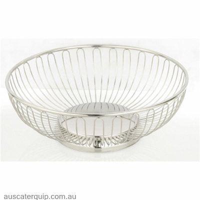 ROUND BASKET 245x80mm WIRE 18/10 SOLID BASE-Auscaterquip
