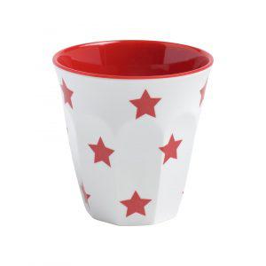 JAB JAB RED STARS ON WHITE TUMBLER 90mm 300ml (x12)