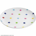 JAB MULTICOLOUR STARS ON WHITE ROUND COUPE PLATE 250mm-Auscaterquip