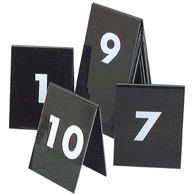 tablekraft SET OF TABLE NoS 1-10 WHITE TEXT ON BLACK 75x55mm-Auscaterquip