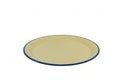JAB JAB VINTAGE YELLOW/BLUE RIM ENAMEL LOOK ROUND PLATE 190mm (x6)