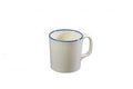 JAB JAB VINTAGE CREAM/BLUE RIM ENAMEL LOOK MUG  80x85mm (x6)