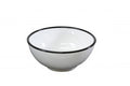 JAB JAB VINTAGE WHITE/BLACK RIM ENAMEL LOOK ROUND BOWL 125x60mm (x6)
