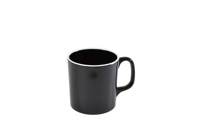 JAB JAB VINTAGE BLACK/WHITE RIM ENAMEL LOOK MUG  80x85mm (x6)