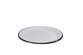 JAB JAB VINTAGE WHITE/BLACK RIM ENAMEL LOOK ROUND PLATE 255mm (x6)