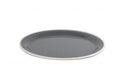 JAB JAB VINTAGE GREY/WHITE RIM ENAMEL LOOK ROUND PLATE 190mm (x6)
