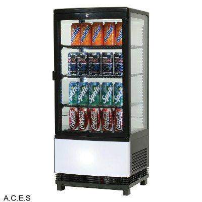 BROMIC Countertop Curved Glass Display Chiller- 80L- Black-Auscaterquip