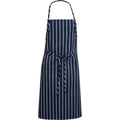 Navy Chalkstripe Adjustable English Chefs Apron N/P-Auscaterquip