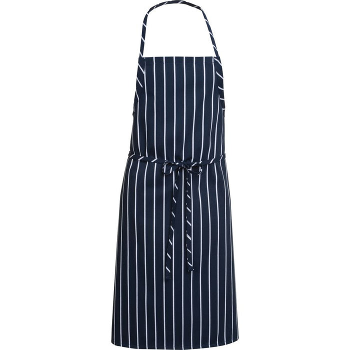 Navy Chalkstripe Adjustable English Chefs Apron N/P-Auscaterquip