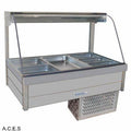 ROBAND CURVED GLASS COLD FOOD BARS - REFRIGERATED COLD PLATE ONLY - DOUBLE ROW - 6 Pans-Auscaterquip