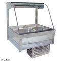 ROBAND CURVED GLASS COLD FOOD BARS - REFRIGERATED COLD PLATE ONLY - DOUBLE ROW - 4 Pans-Auscaterquip