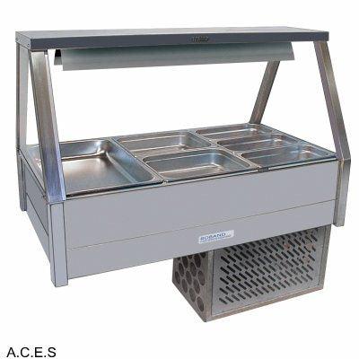 ROBAND COLD FOOD DISPLAY BARS - REFRIGERATED COLD PLATE - DOUBLE ROW - 6 Pans-Auscaterquip