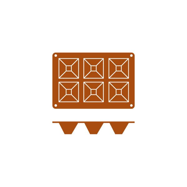 Frenti SILICON SILICON MOULD-PYRAMID | 6-CUP  (Each)
