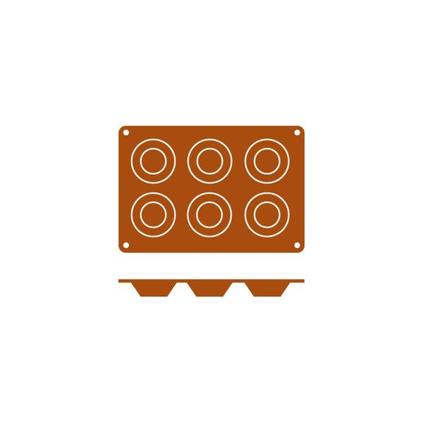 Frenti SILICON SILICON MOULD-TARTALETA | 6-CUP  (Each)