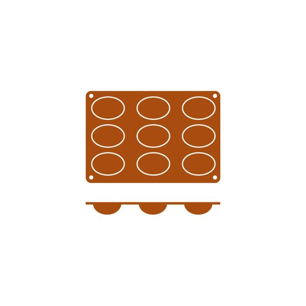 Frenti SILICON SILICON MOULD-OVAL | 9-CUP  (Each)