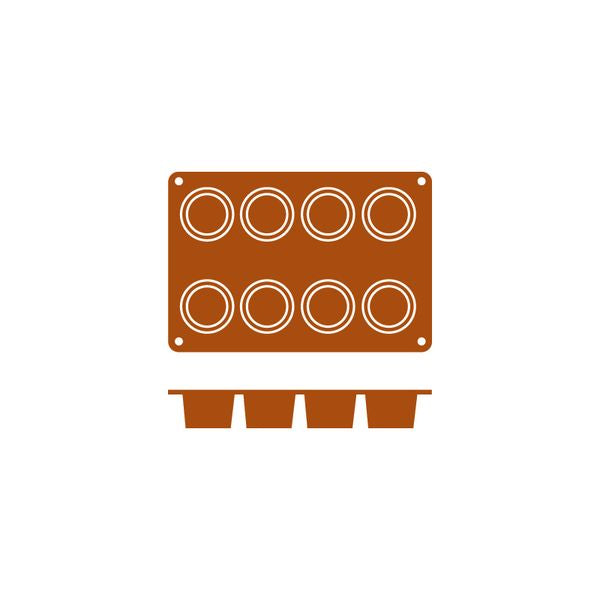Frenti SILICON SILICON MOULD-CILINDRO | 8-CUP  (Each)
