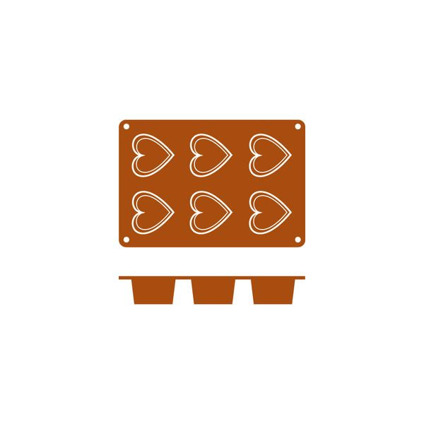 Frenti SILICON SILICON MOULD-CORAZON | 6-CUP  (Each)