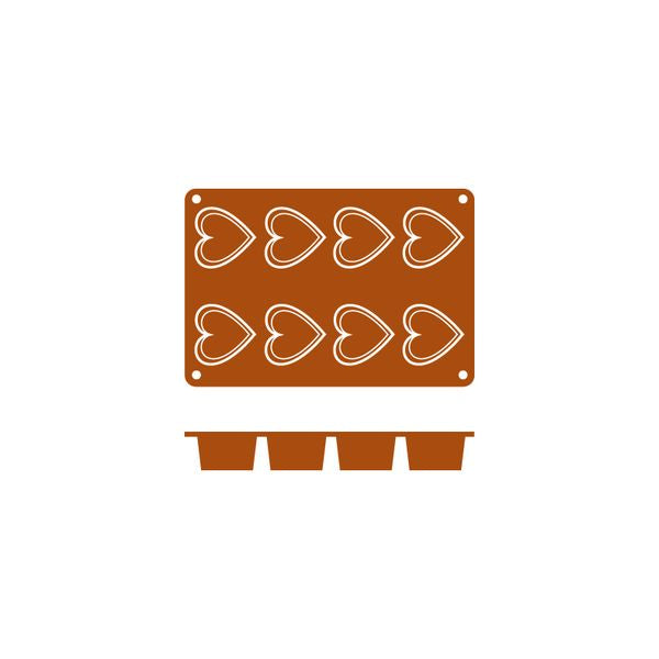 Frenti SILICON SILICON MOULD-CORAZON | 8-CUP  (Each)