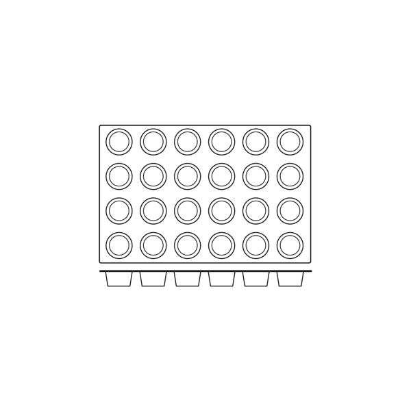 Frenti Prof SILICON MOULD-MUFFIN, 24-CUP, CUP SIZE: 69x39mm/122ml  (Each)