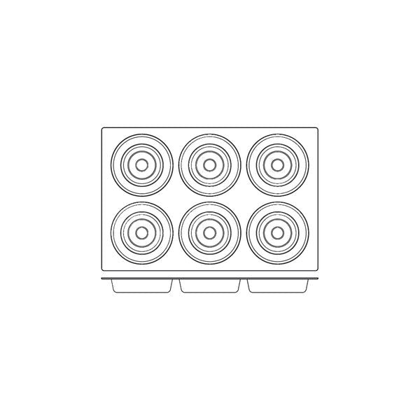 Frenti Prof SILICON SILICON MOULD-TART, 6-CUP, CUP SIZE: 166x39mm/614ml  (Each)