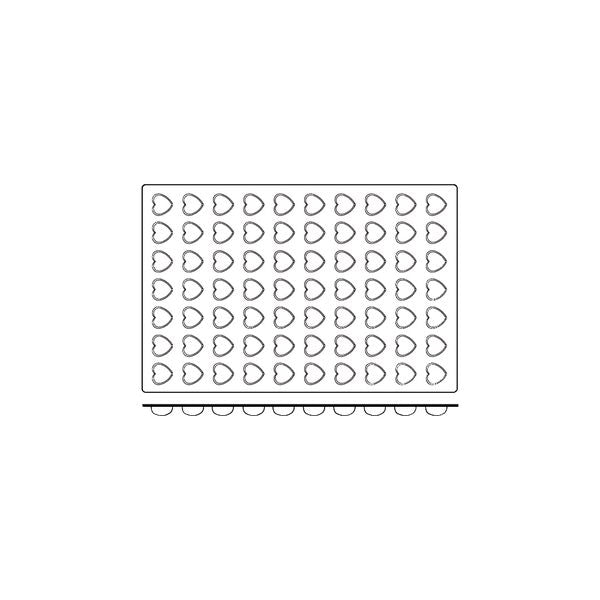 Frenti Prof SILICON SILICON MOULD-MINI CUORI, 70-CUP, CUP SIZE: 36x39x16mm/11ml  (Each)