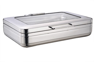 Chef Inox INDUCTION CHAFER-18/8, RECT, 1/1 SIZE W/GLASS LID