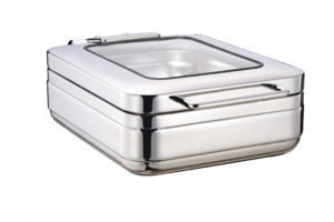 Chef Inox INDUCTION CHAFER-18/8, RECT, 1/2 SIZE W/GLASS LID