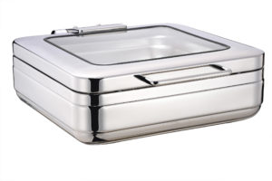 Chef Inox INDUCTION CHAFER-18/8, RECT, 2/3 SIZE W/GLASS LID