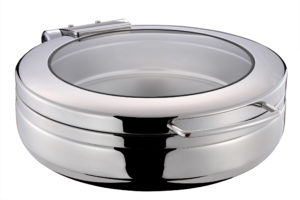 Chef Inox INDUCTION CHAFER-18/8, ROUND, LARGE W/GLASS LID