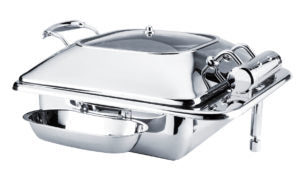 Chef Inox DELUXE CHAFER-Stainless Steel, RECT, 2/3 SIZE W/GLASS LID