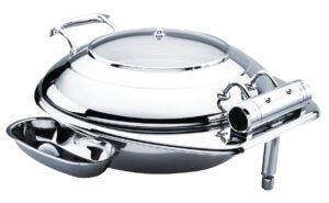 Chef Inox DELUXE CHAFER-18/8, ROUND, SMALL W/GLASS LID