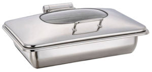 Chef Inox ULTRA CHAFER-Stainless Steel, RECT, 1/1 SIZE W/GLASS LID