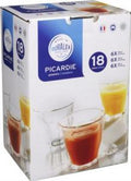 Duralex PICARDIE-TUMBLER SET 18pc CLEAR (9032A) Set